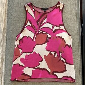 Ann Taylor Bold Pink Floral Tank Top
